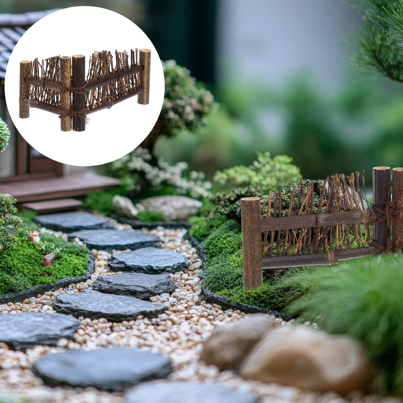 Miniature Fence Micro Landscape 14.8cm Picket Fence Fairy Garden Outdoor Decoration Bonsai Garden Accessories Bonsai Decoration