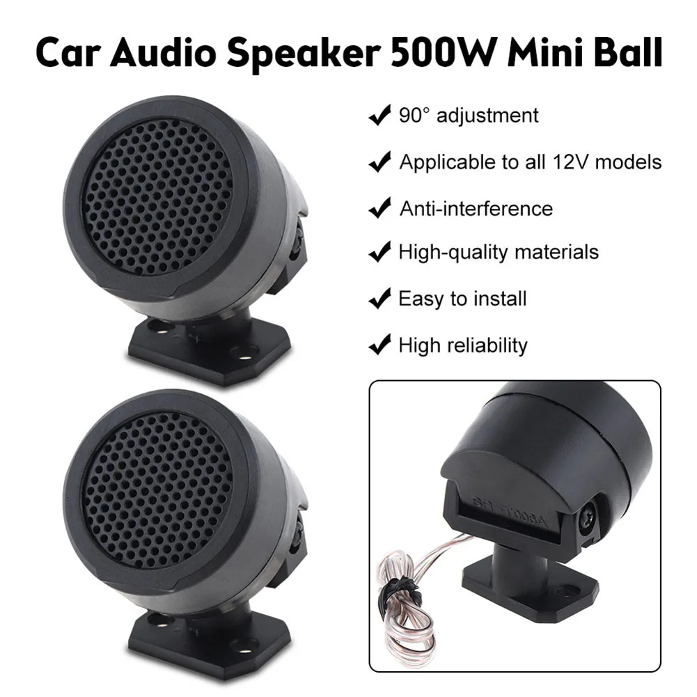 Colour Black Car Loud Dome Tweeter Non-deformation Quick Installation Wear-resistant Anti-corrosion Direct Installation