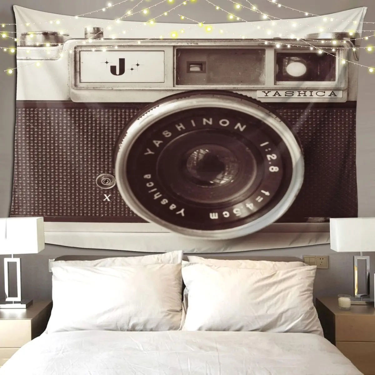 Camera Retro Tapestry Hippie Wall Hanging Aesthetic Home Decoration Tapestries for Living Room Bedroom Dorm Room