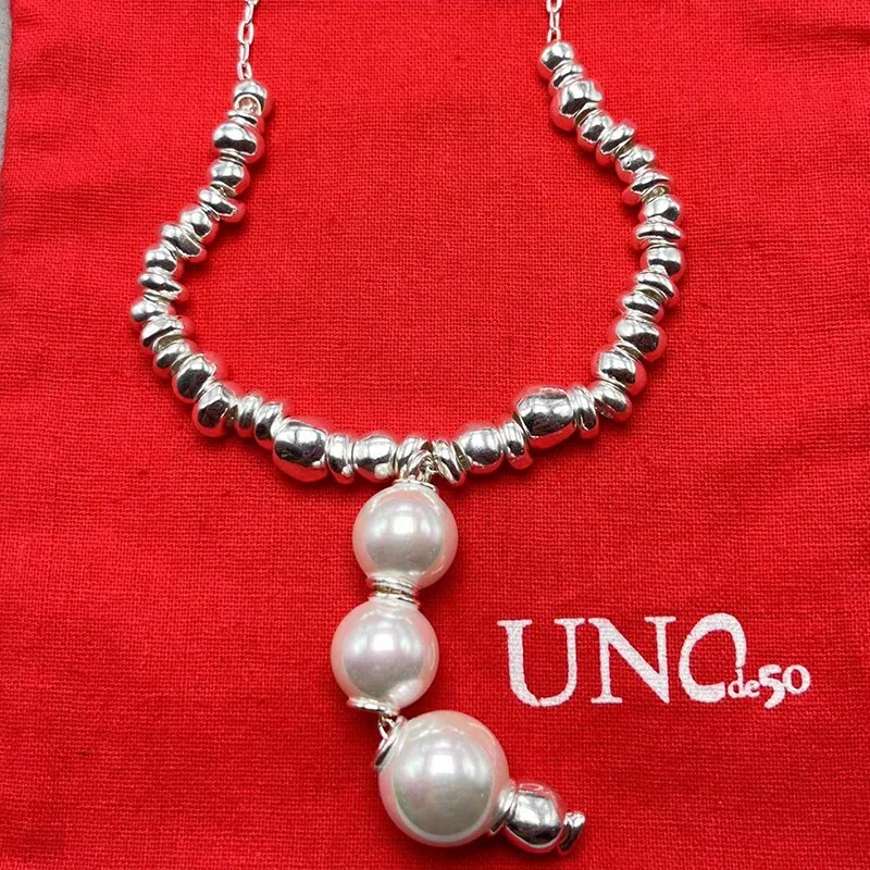 2023 UNOde50 Hot Selling Fashion Trend in Europe and America Exquisite Pearl Necklace Women\'s Romantic Jewelry Gift Bag