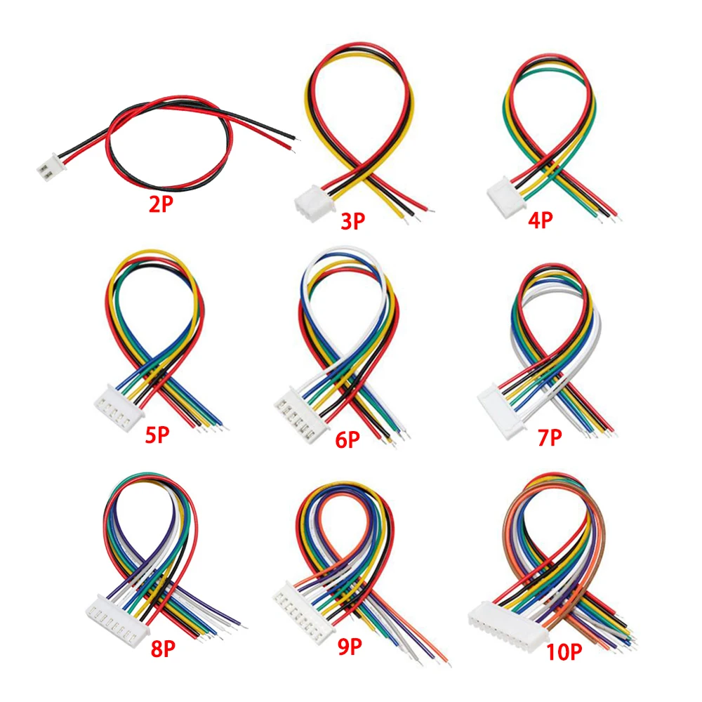 10PCS XH2.54 XH 2.54mm Wire Cable Connector 2/3/4/5/6/7/8/9/10 Pin Pitch Male Female Plug Socket 30cm Wire Length 26AWG