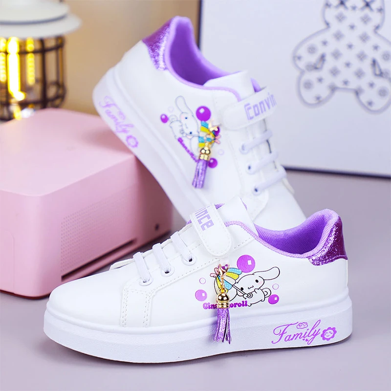 Sanrio Kawaii Cinnamoroll buty do tenisa dziewczyny Kuromi moja melodia trampki jesień Anime śliczne oddychające buty do biegania prezenty dla dzieci