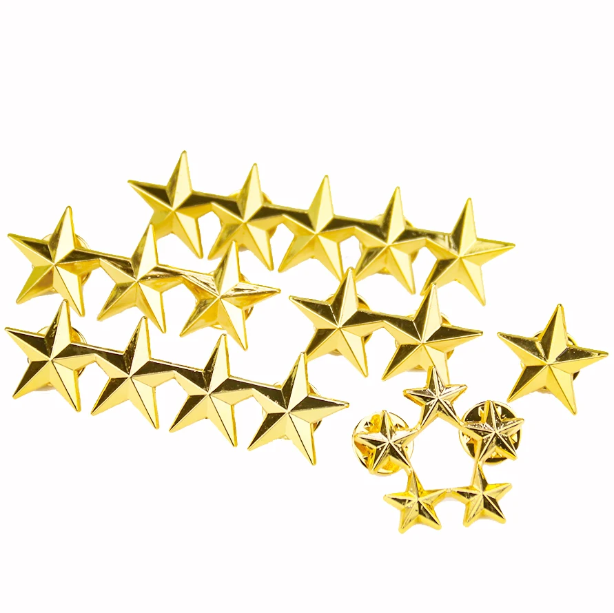 Fashion Little Star Gold Plated Pentagram Five Pointed Star Brooches Badge for Bag Hat Hijab Shirt Decor pins Gift