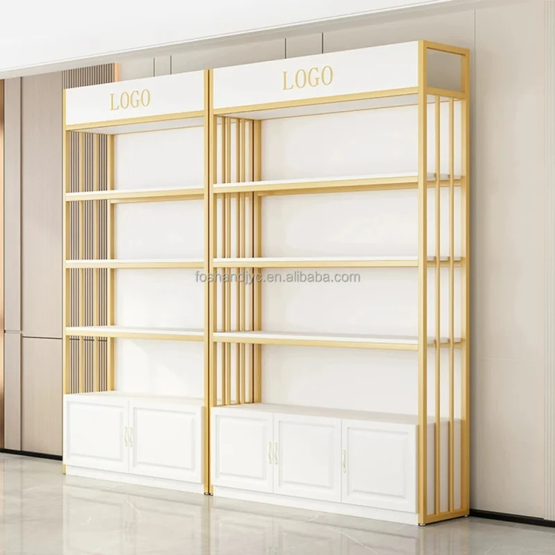 

Customize.Custom Metal Wooden Gondola Shelving Single-sided Supermarket Shelves Supermarket Advertising Shelf Display with Led