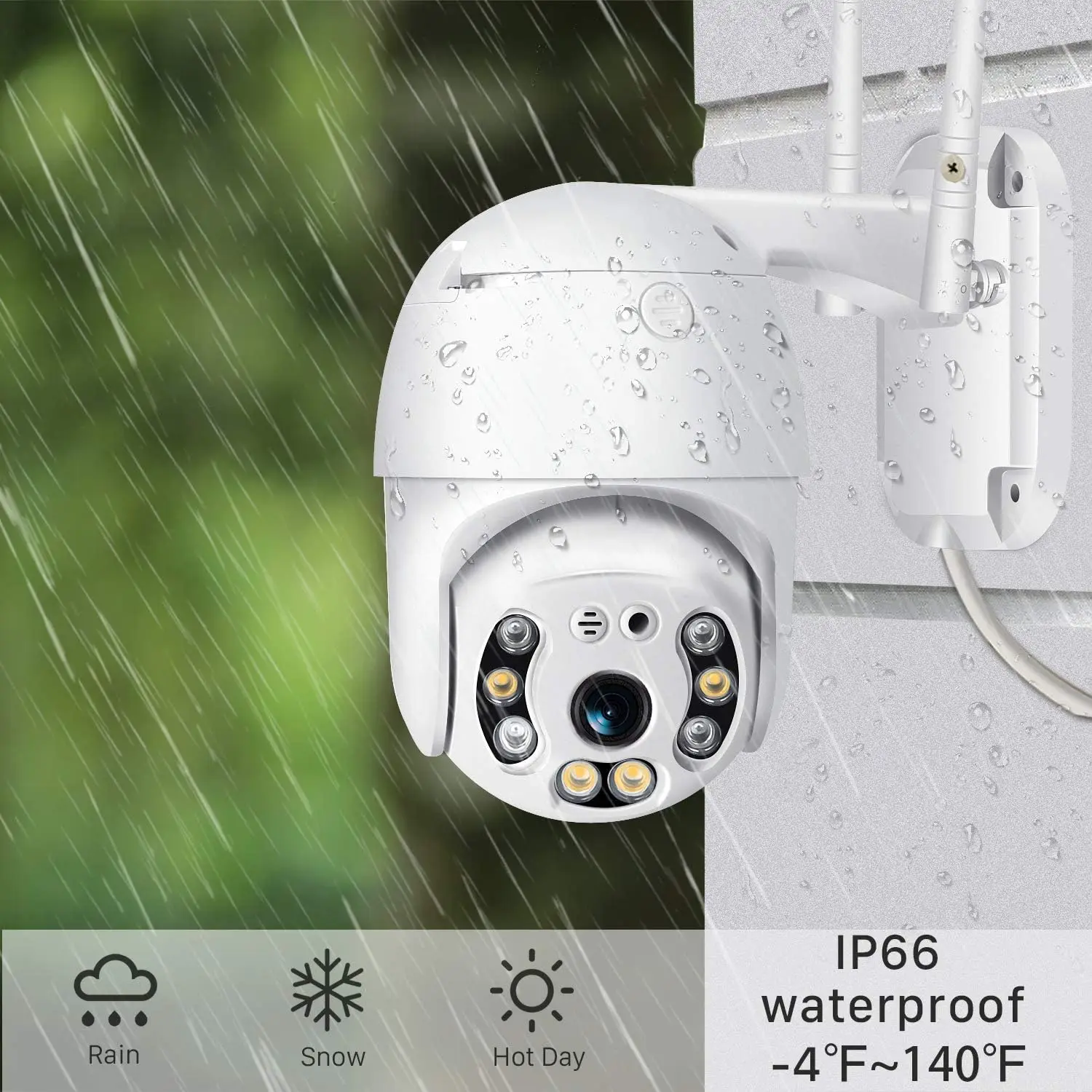 Pan/Tilt Outdoor Security Camera, 1080P Home WiFi IP Camera, Motion Detection Night Vision Waterproof CCTV Camera