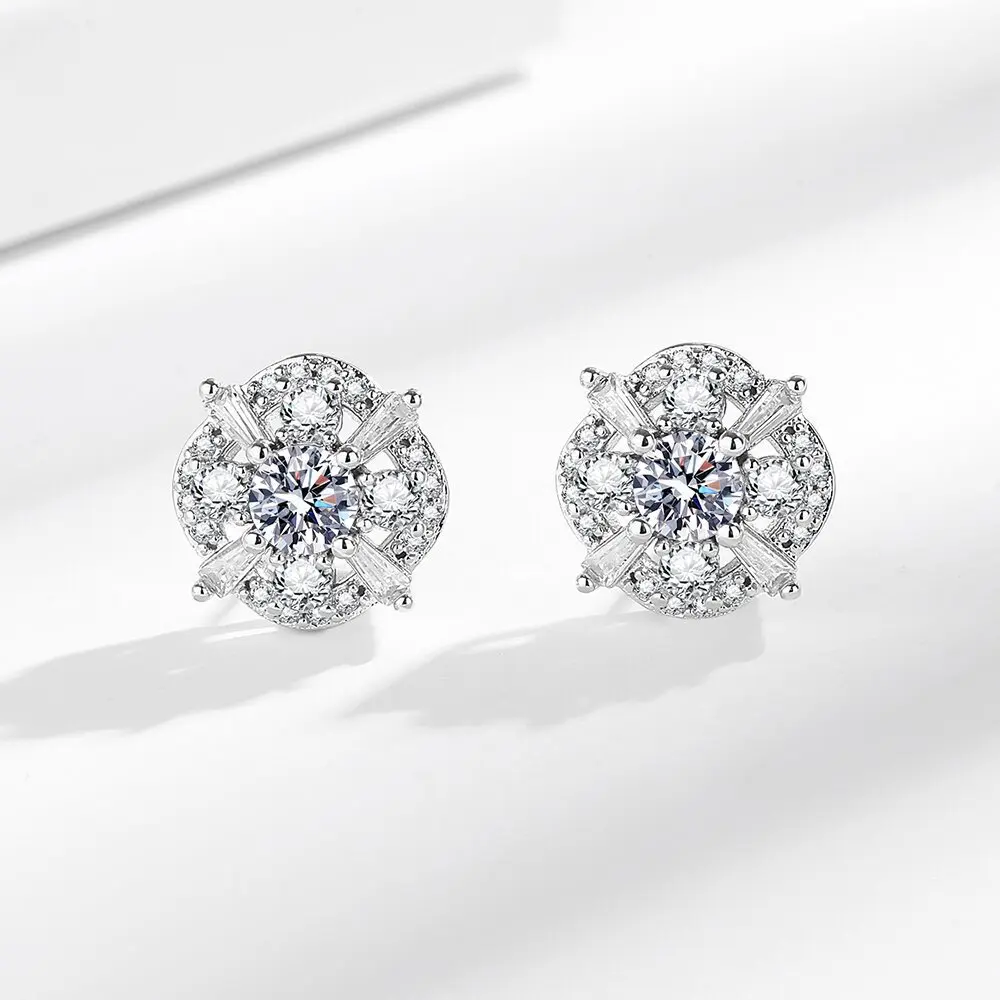 

Изысканные универсальные серьги-гвоздики из стерлингового серебра 925 пробы с геометрическим нишевым дизайном и цирконием, OL Commuter Dating