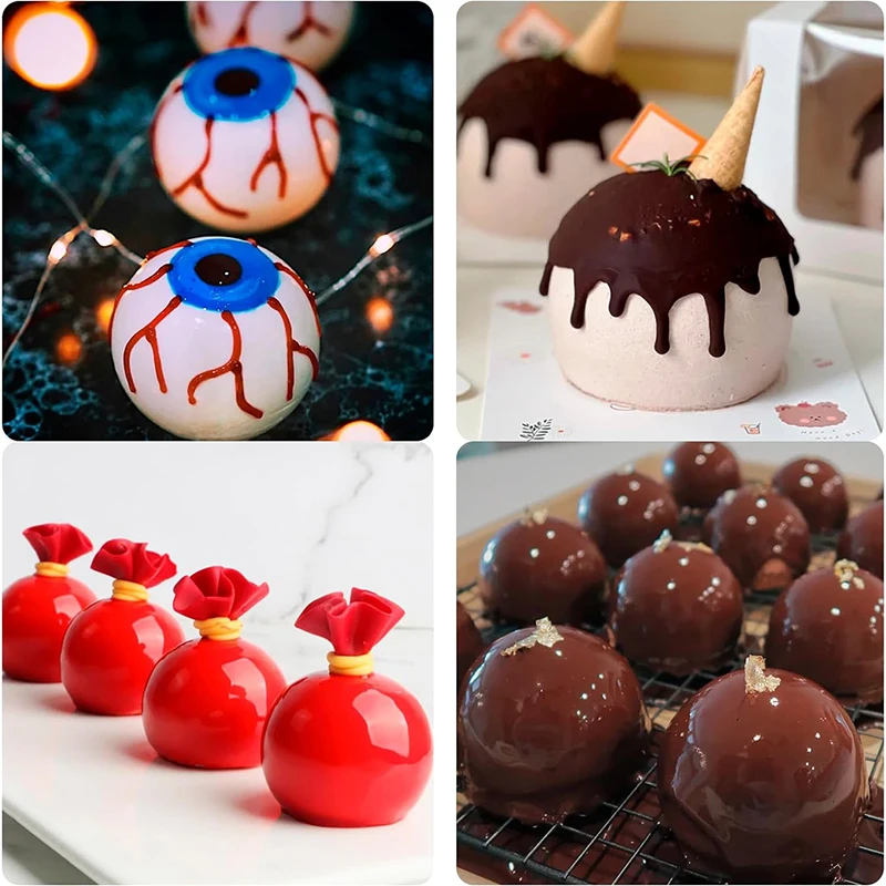 3D Kugel Silikon Form Für Mousse Kuchen Backen Ball Form Französisch Dessert Schokolade Trüffel Gebäck Werkzeuge Küche Zubehör Artikel – Detail 5