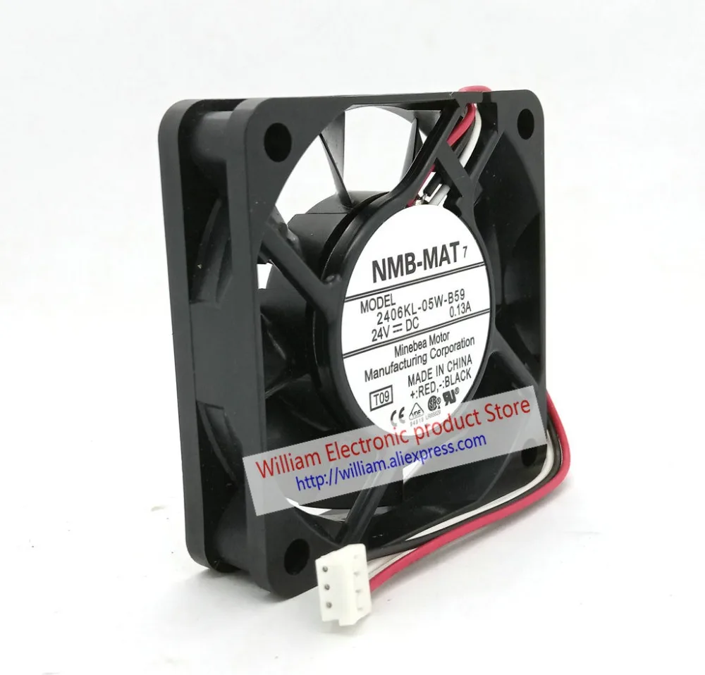New Cooling fan for Inverter 2406KL-05W-B59 DC24V 0.13A 60x60x15MM 6cm 3Lines Alarm Signal