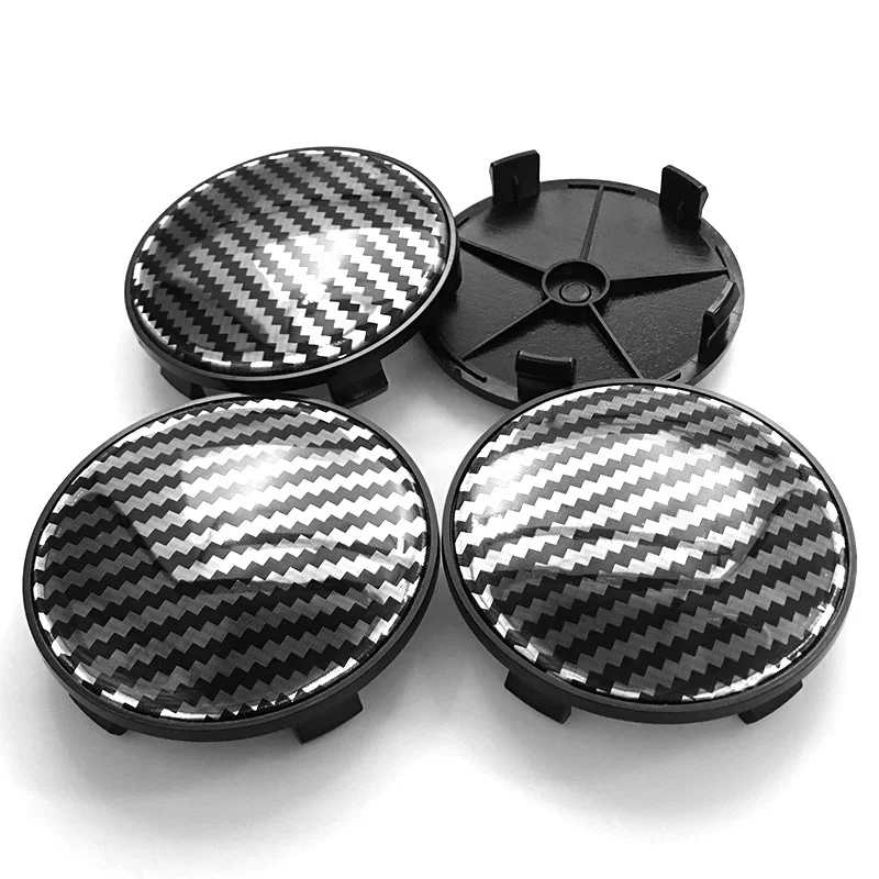 4Pcs Blank No Logo 3D Carbon Fiber Veins Sticker 68mm Car Wheel Center Cap Fit For BMW 68mm Size Wheel Cap Rim Centre Hub Cover