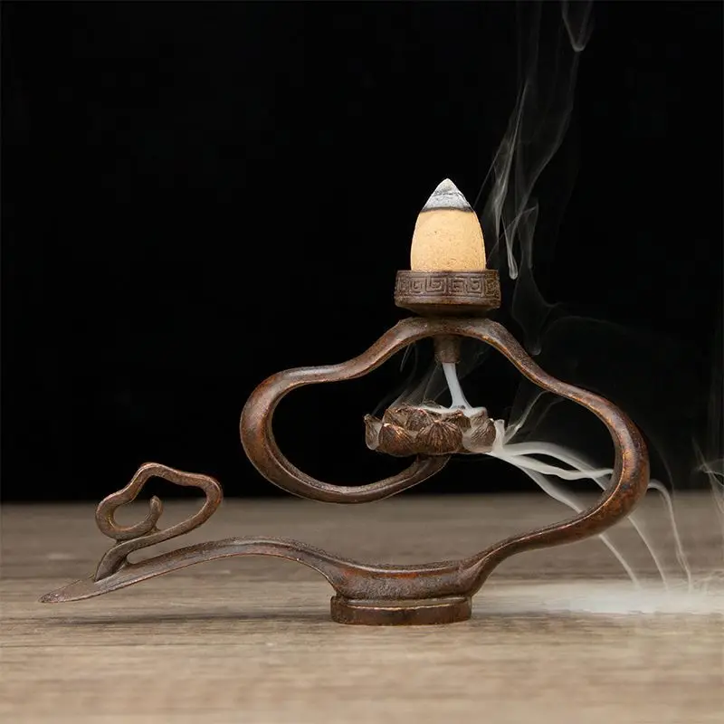 Xiangyun Backflow Incense Retro Lotus Leaf Lotus Incense Holder Backflow Incense Tray Tea Ceremony Incense Ornament