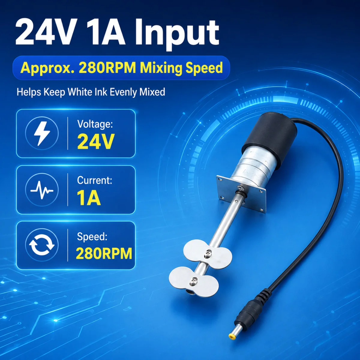 Universal DTF White Ink Mixer High Speed 280RPM Tank Stirring Motor Fit L1800 L805 XP15000 L18050 DTG UV DTF Ink Supply