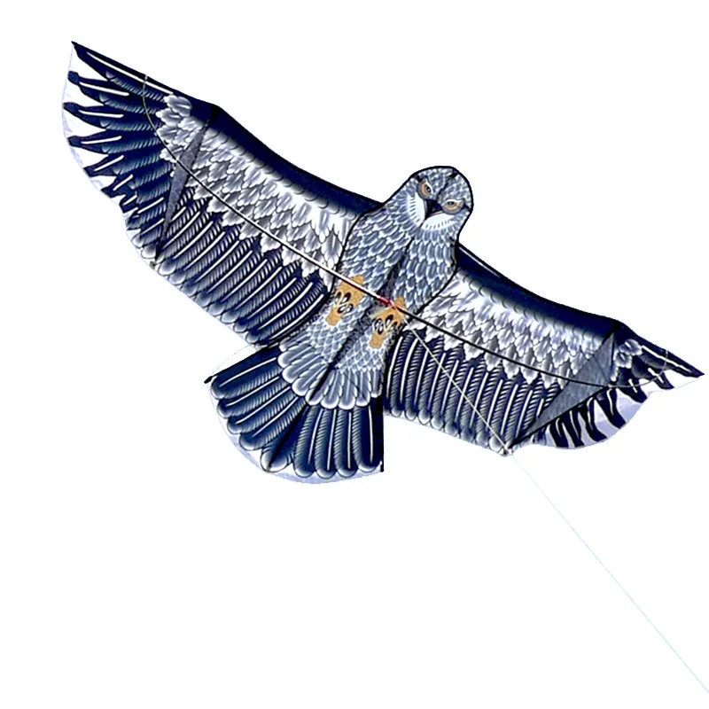 Cerf-volant 3D en forme d'aigle pour enfants, 1.5m, grand oiseau volant, manche à vent, jouets d'extérieur, grill de jardin