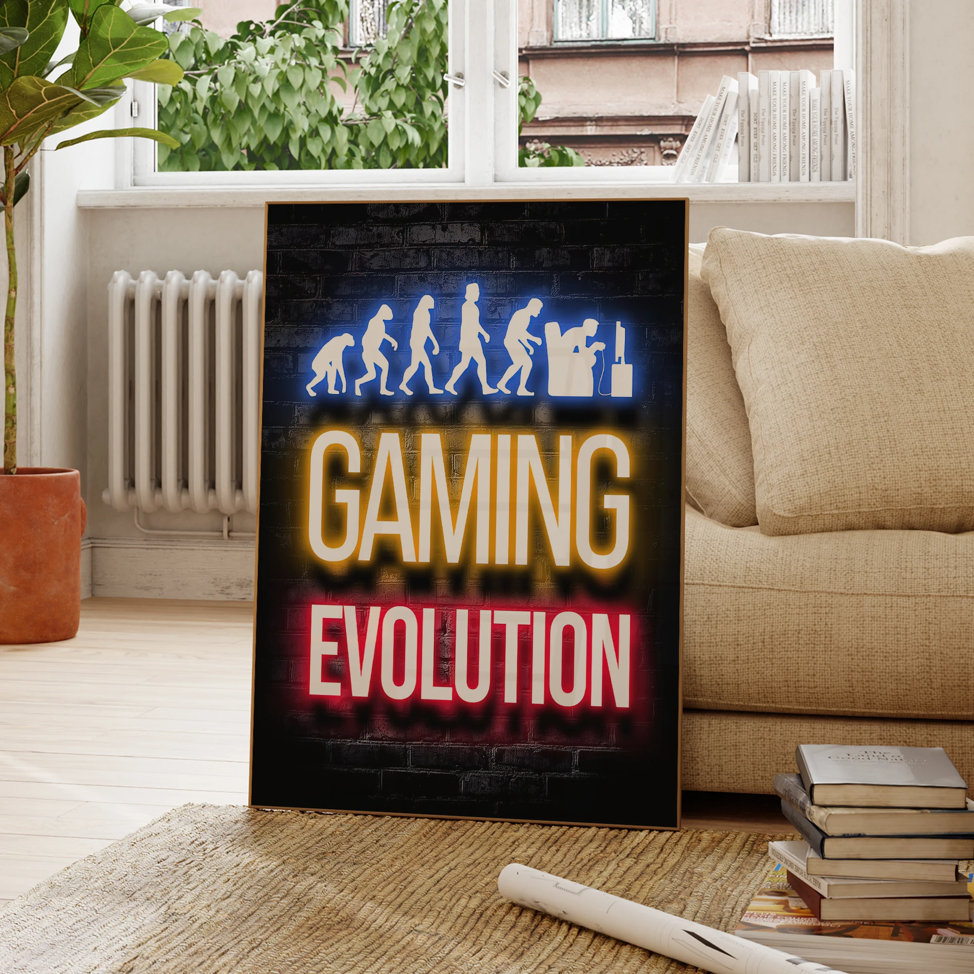 Vintage Glow Schriftzug Neon Licht Gaming Erolution Wand Kunstdrucke Leinwand Malerei Poster Bild Für Wohnzimmer Wohnkultur