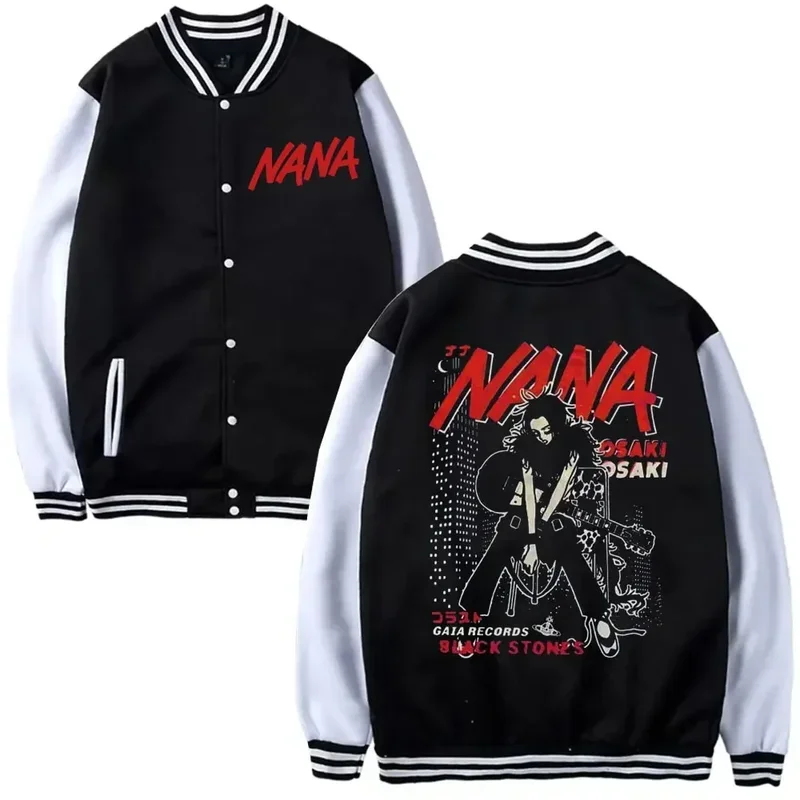 

Anime Nana Osaki black stones print men women jacket coat sweatshirts hoodie baseball uniform cardigan oversized clothes top