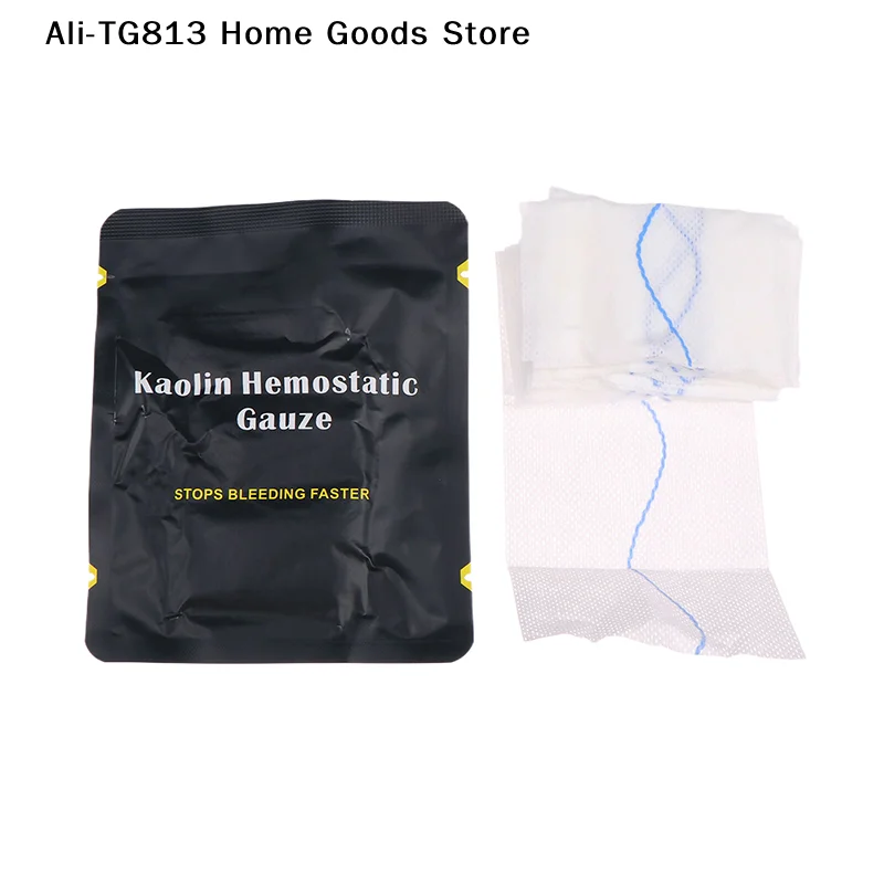 

[TG813]Kaolin Gauze Hemostatic Outdoor Emergency Trauma Z-Fold Soluble For First Aid Kit Wound Dressing