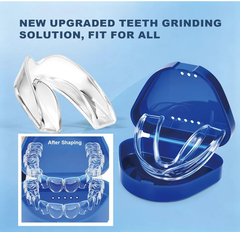 أفضل بيع 4 قطعة/صندوق حراس الفم لتقليص الأسنان قابلة للتشكيل الأسنان الحرس الليلي للكبار وقف الأسنان طحن صينية صريف الأسنان