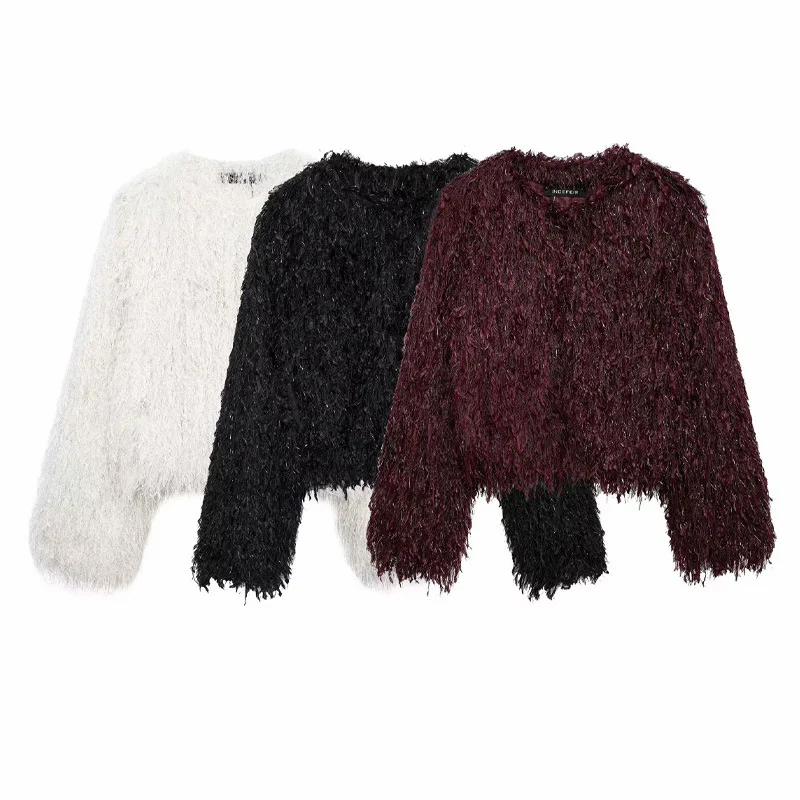 

Europe and America Autumn and Winter Jacket Women Fashion Faux Fur Mao Mao Coat Temperament Leisure Loose Comfortable