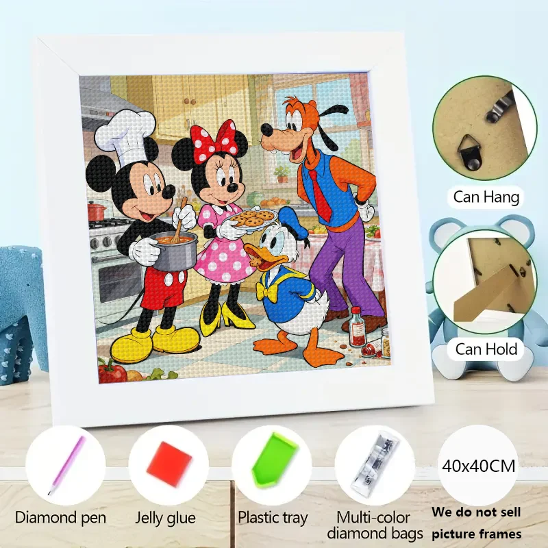 

1 шт. Disney Микки Маус Минни Маус Дональд Дак Гуфи 5D набор алмазной живописи, полная дрель, круглая вышивка стразами, искусство для K