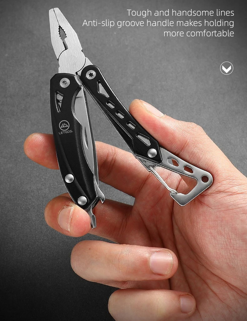 LETGOS Micro Multitool 8-in-1 Mini Tragbare Zange, Taschen-EDC-Zange Messer Schraubendreher-Set Outdoor Tragbares Taschenwerkzeug – Detail 12