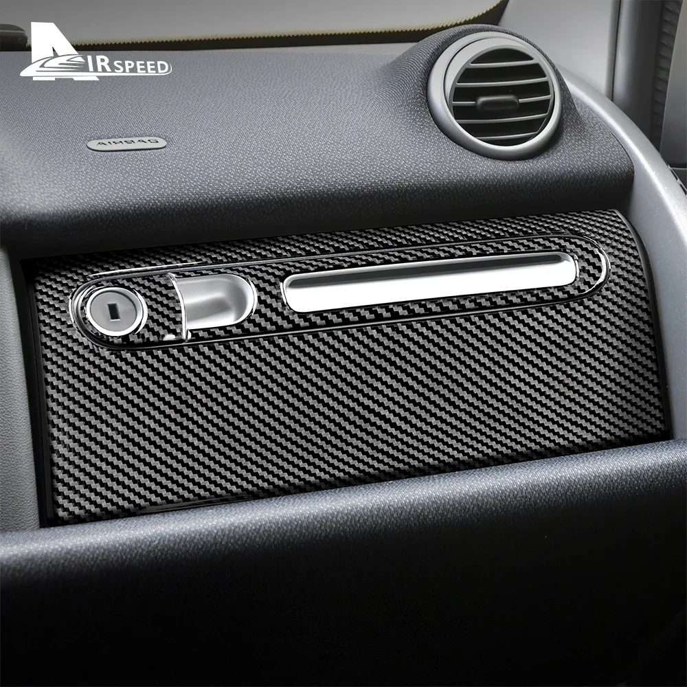 

Real Soft Carbon Fiber Co Pilot Glove Box Sticker Trim For Mercedes Benz Smart 451 Fortwo 2011-2015 Interior Accessories Upgrade