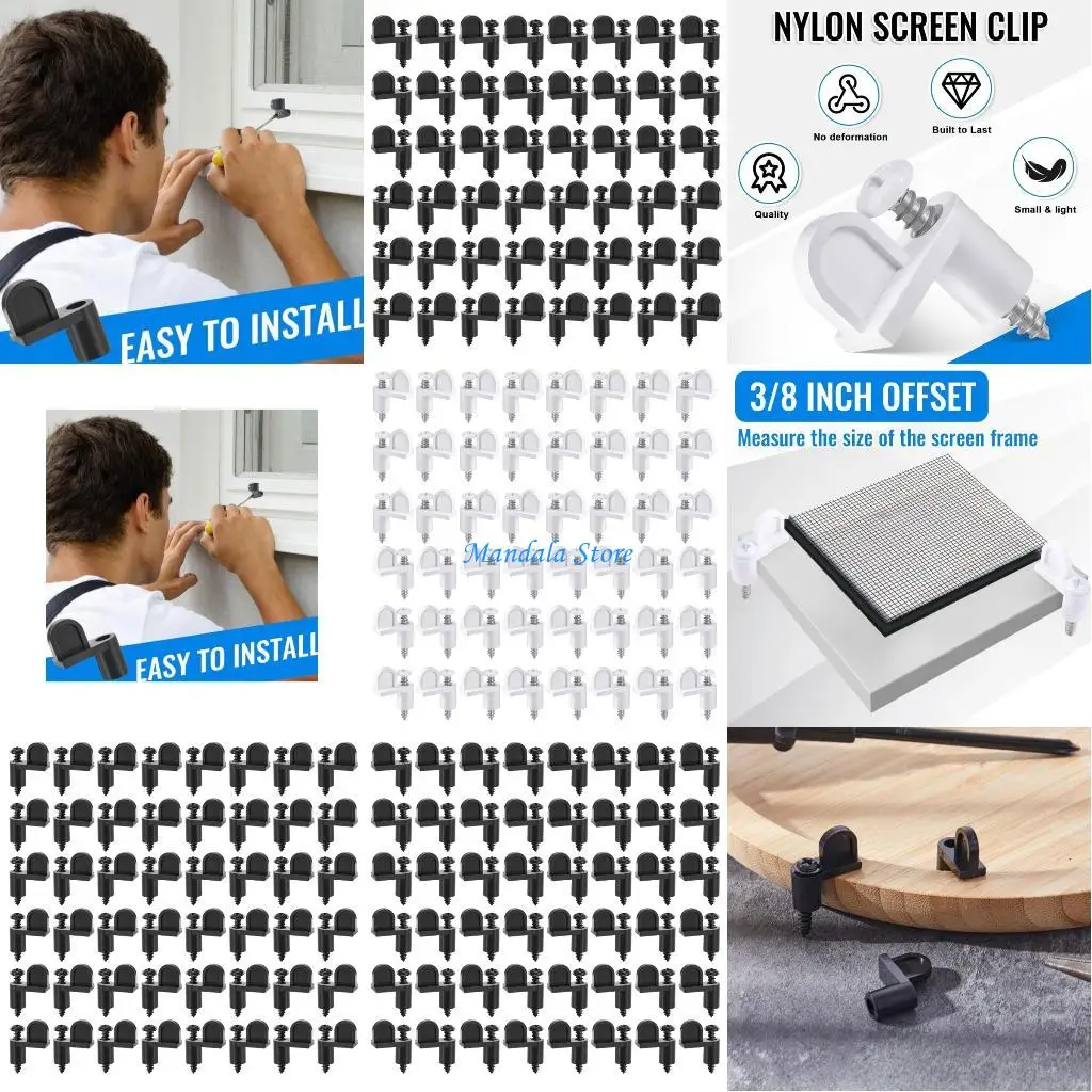 

U2JC Pack Of 48 Storms Window Clip With M4x25mm Screws Durably Nylon Mounting Hardware