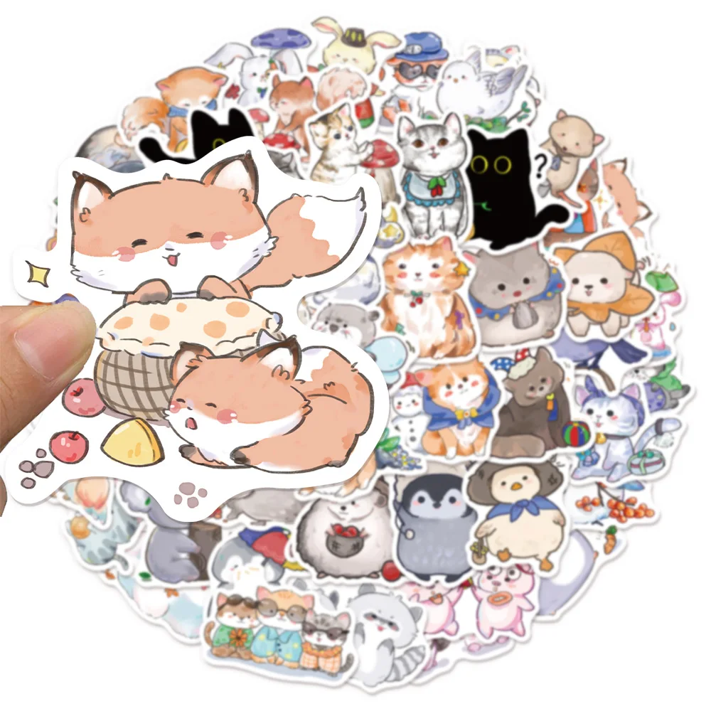 50PCS Creative Cartoon Animal Graffiti Stickers DIY Luggage Notebook Water Cup Computer Fun Stickers