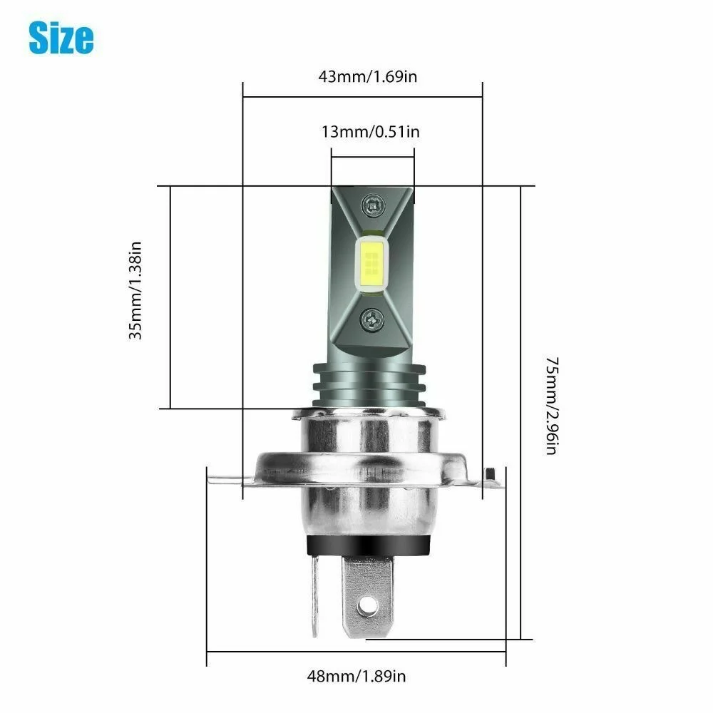 2 H 4 LED 10000LM 6000K Siêu Trắng Bóng Đèn Pha Chuyển Đổi Bộ Hi-Xà Đơn 80W