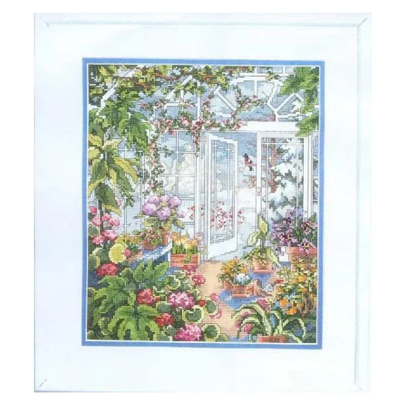 Amishop Top Quality Lovely Beautiful Counted Cross Stitch Kit Winter Greenhouse Home Flower Yard Bucilla41551