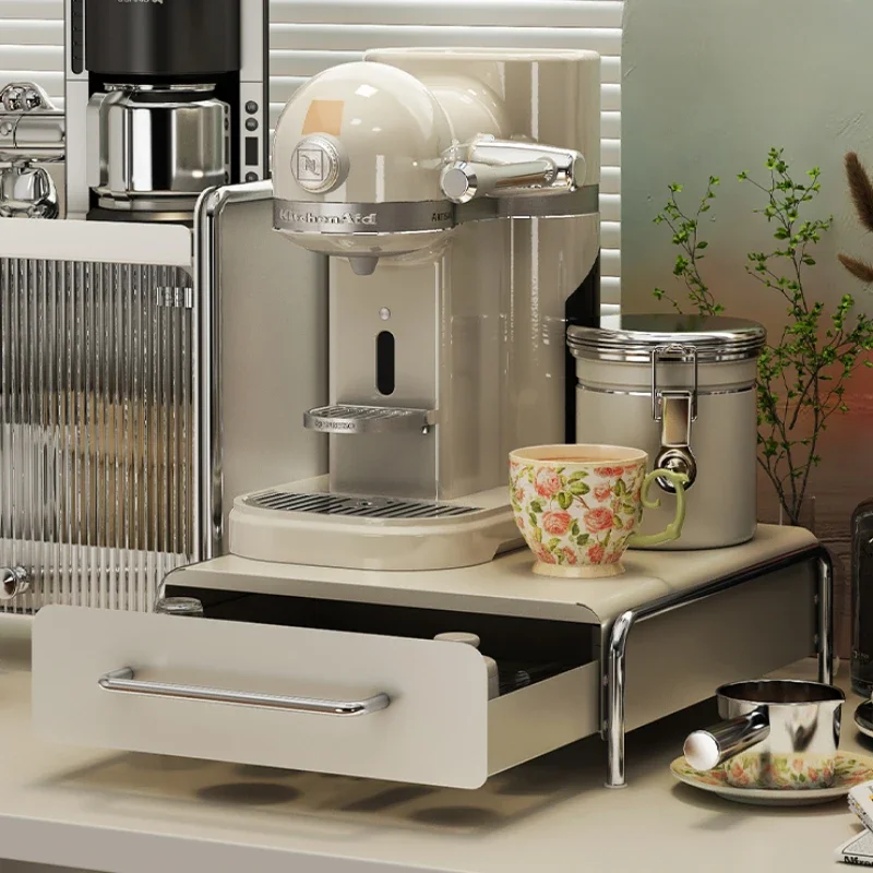 

New Capsule Coffee Display Rack Storage Drawer Bar Ins Wind Table Top Tea Bag Storage Box Coffee Machine Base Drawer