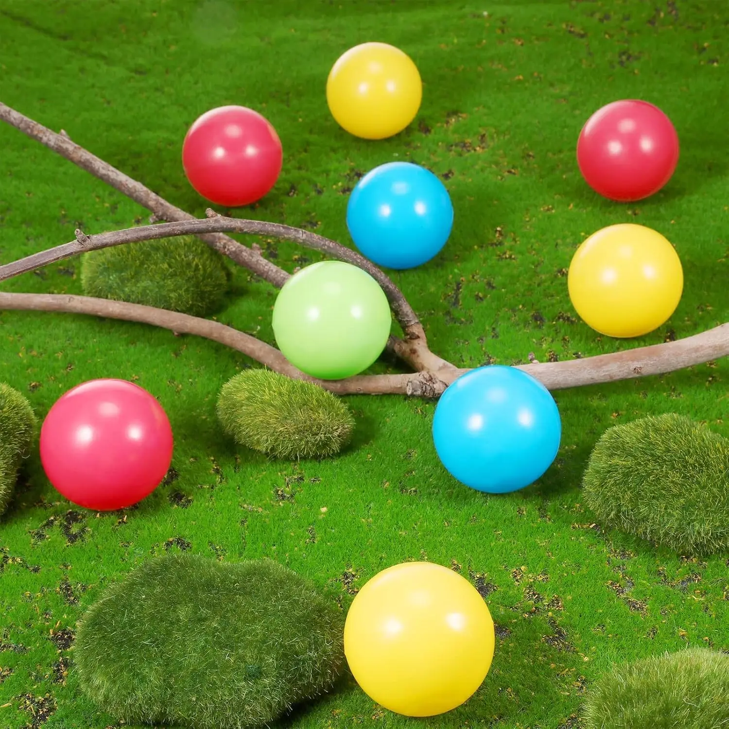 12 pièces boules de remplacement en plastique multicolores petit Bulldozer Popper balles de jouet 1.75 pouces doux anti-écrasement rempli d'air océan P