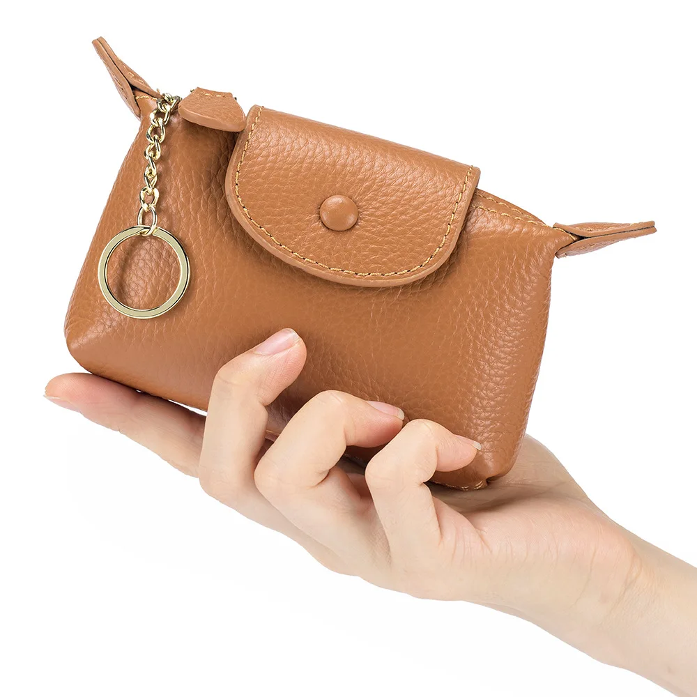 

Genuine Leather Women's Small Coin Purse Exquisite Mini Storage Bag Cowhide Large Capacity Coin Bag