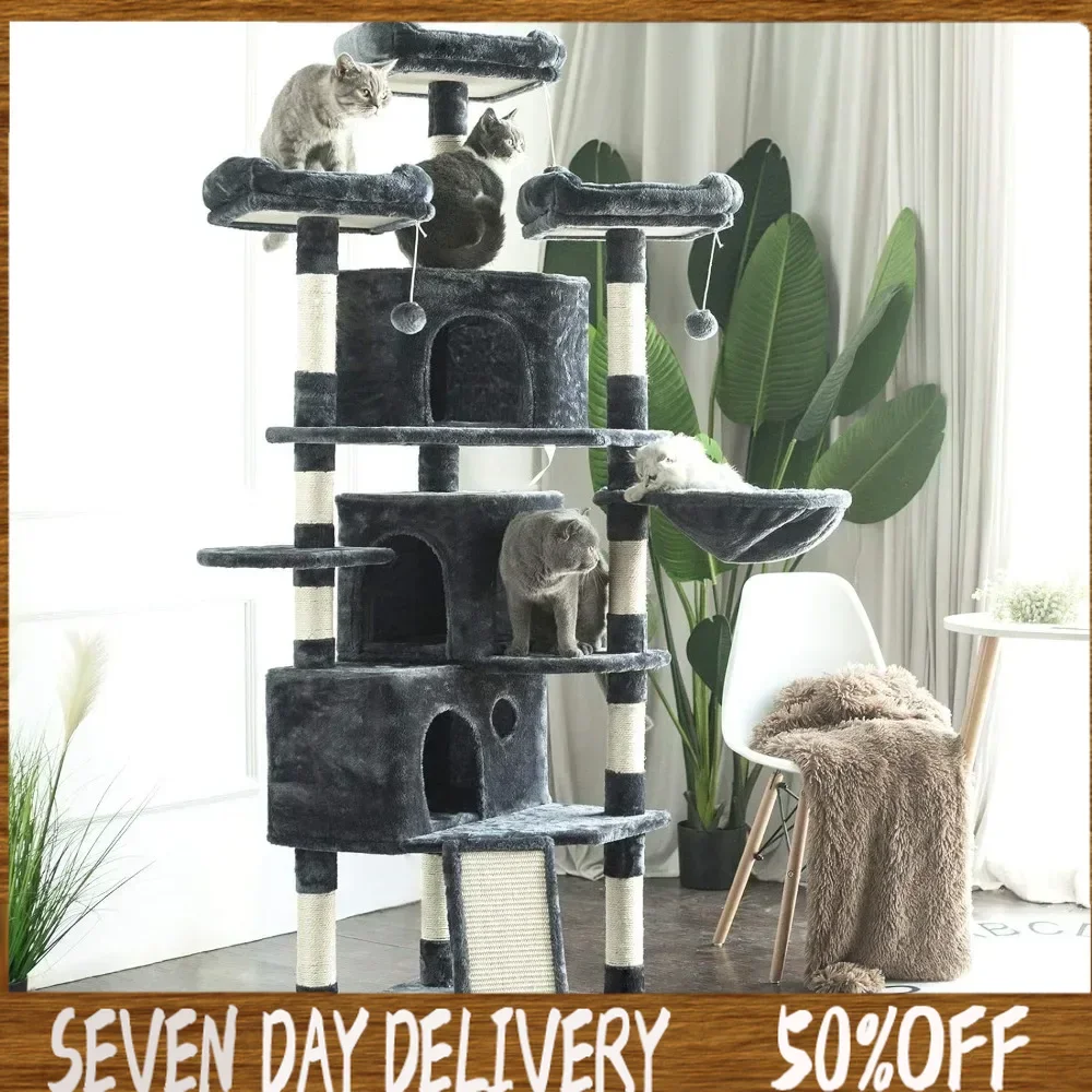 

Cat Tree With Scratch Board Cat Scratch Board Post Cat Tower With 3 Caves Pet Supplies Free Shipping