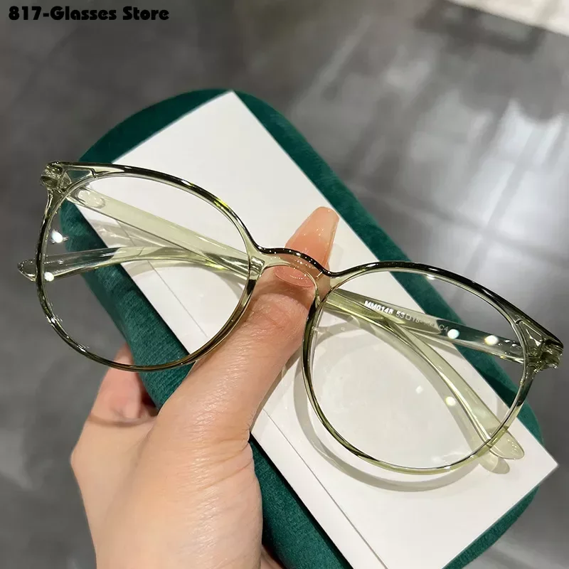 2023 Unisex Round Myopia Glasses Short-sighted Eyewear Blue Light Minus Diopter Eyeglasses Retro Ultralight Glasses Men Women