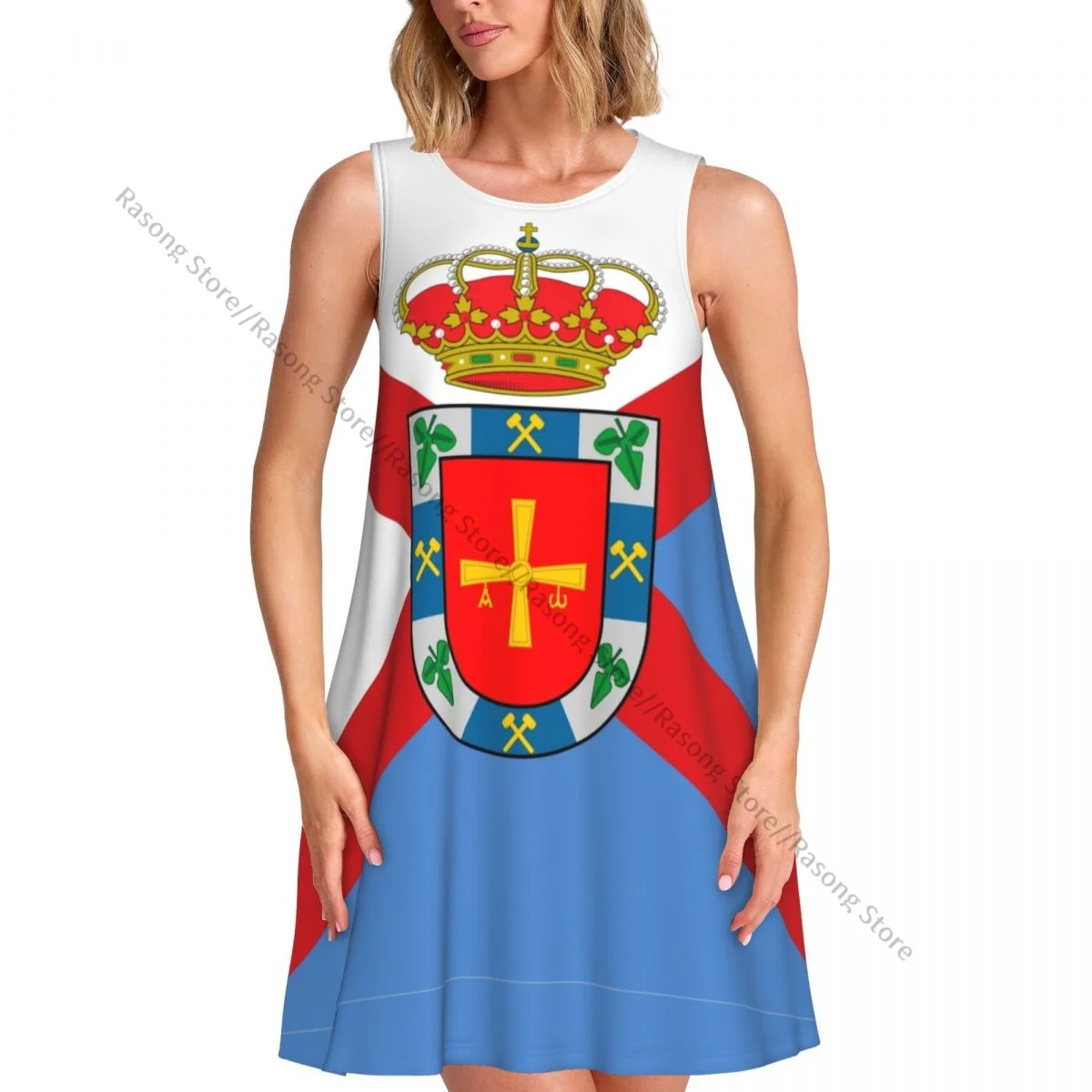 Abito da donna T-shirt casual estiva Abiti da spiaggia Coprispalle con bandiera El Bierzo