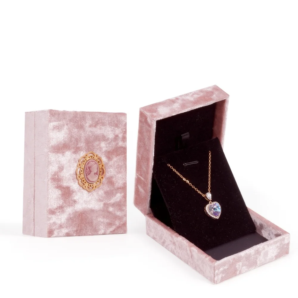 

Pendant Storage Gift Packaging Box Pink Jewelry Organizer Ring Storage Case Necklace Box Jewelry Box Pink Velvet Ring Box