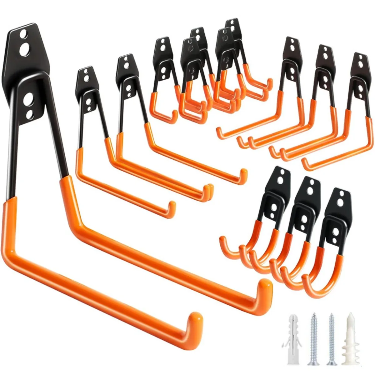 Robuster Wandhaken aus Metall für die Garage, Bohrfreier Schmiedeeisen-Traghaken für Fahrräder, Leitern und Gartengeräte
