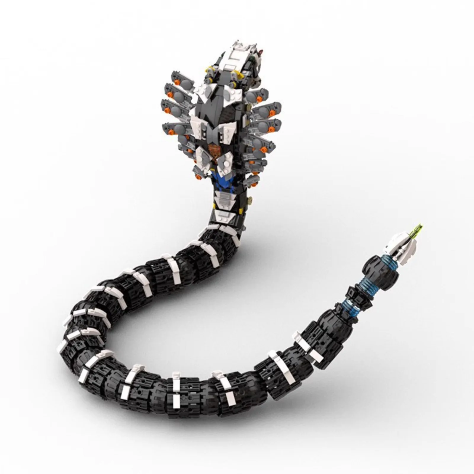 MOC 1598 قطعة اللبنات الميكانيكية الأفعى الوحش الجمعية الألغاز نموذج متوافق مع الطوب القياسي التعليمات الإلكترونية #4