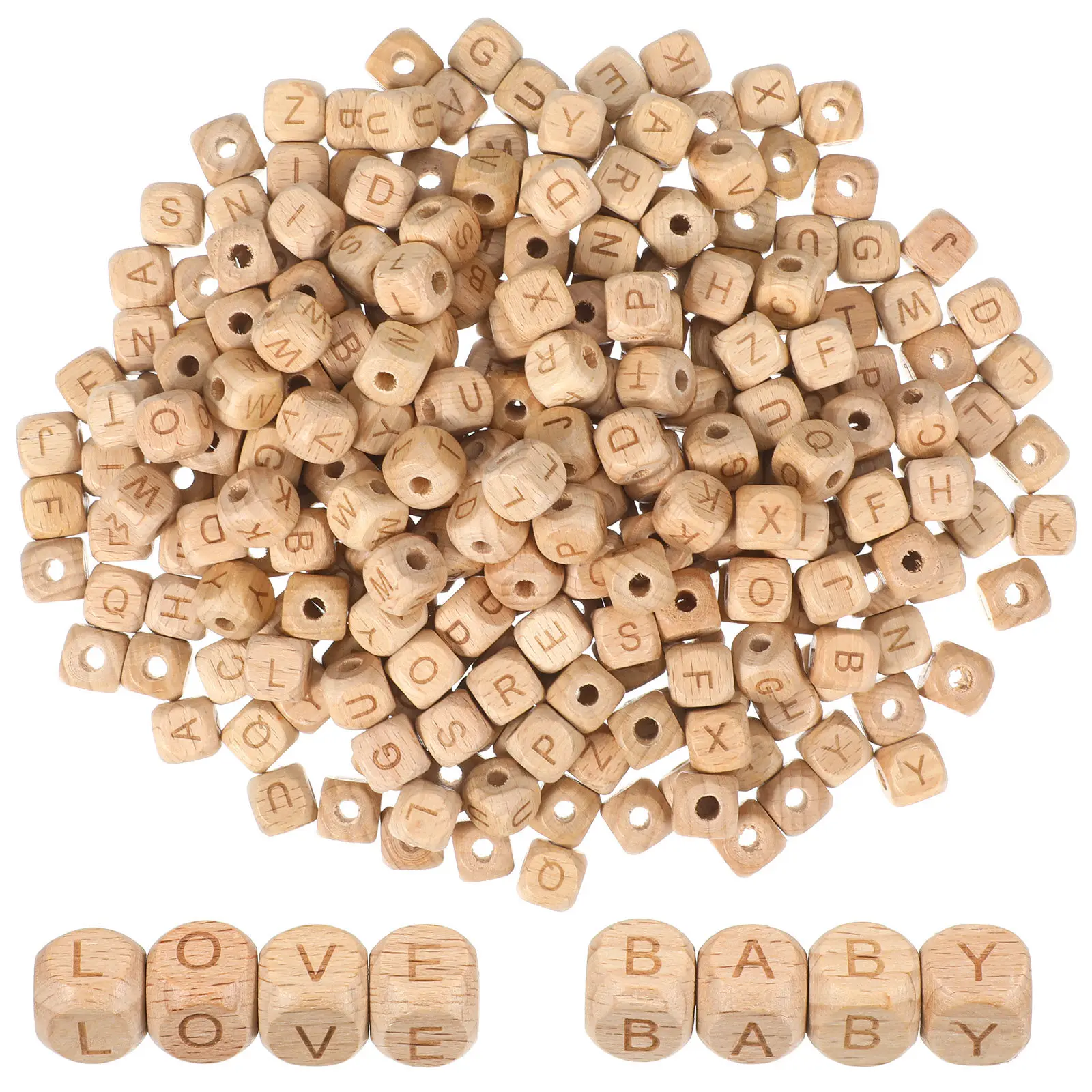 260Pcs Wooden Letter Beads Bulk Alphabet Beads for Bracelets Necklaces DIY Gifts Handmade Crafts Creative Learning Art Projects