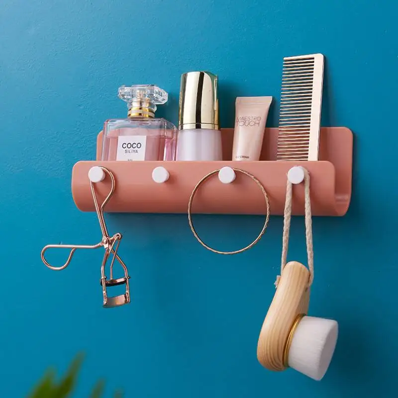 Adhesive Hanging Key Holder Wall Mounted Kitchen Drying Rack Durable No Drilling Storage Container for Bracelet Phone Mails