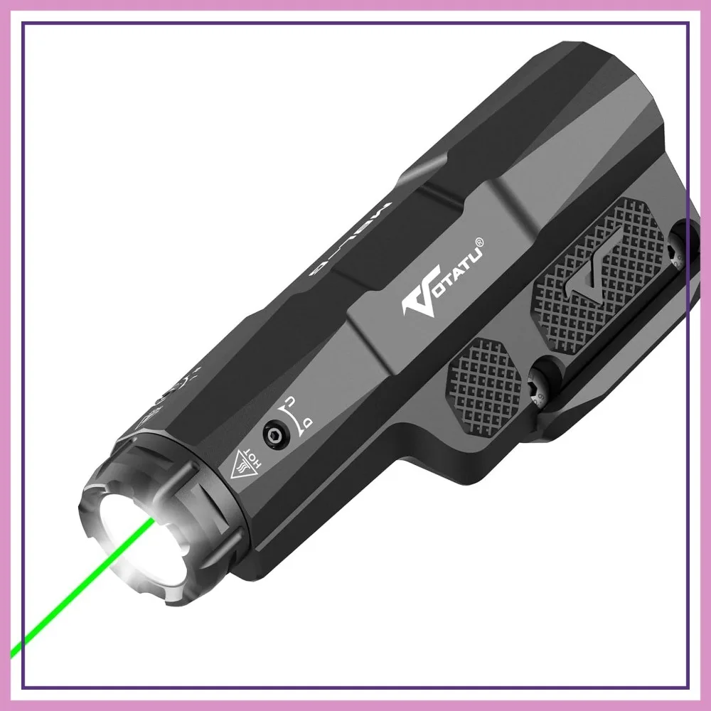 

3000 Lumens Laser Combo Flashlight with Strobe, USB Magnetic Rechargeable, Easy Touch Pad Switch for Rifle