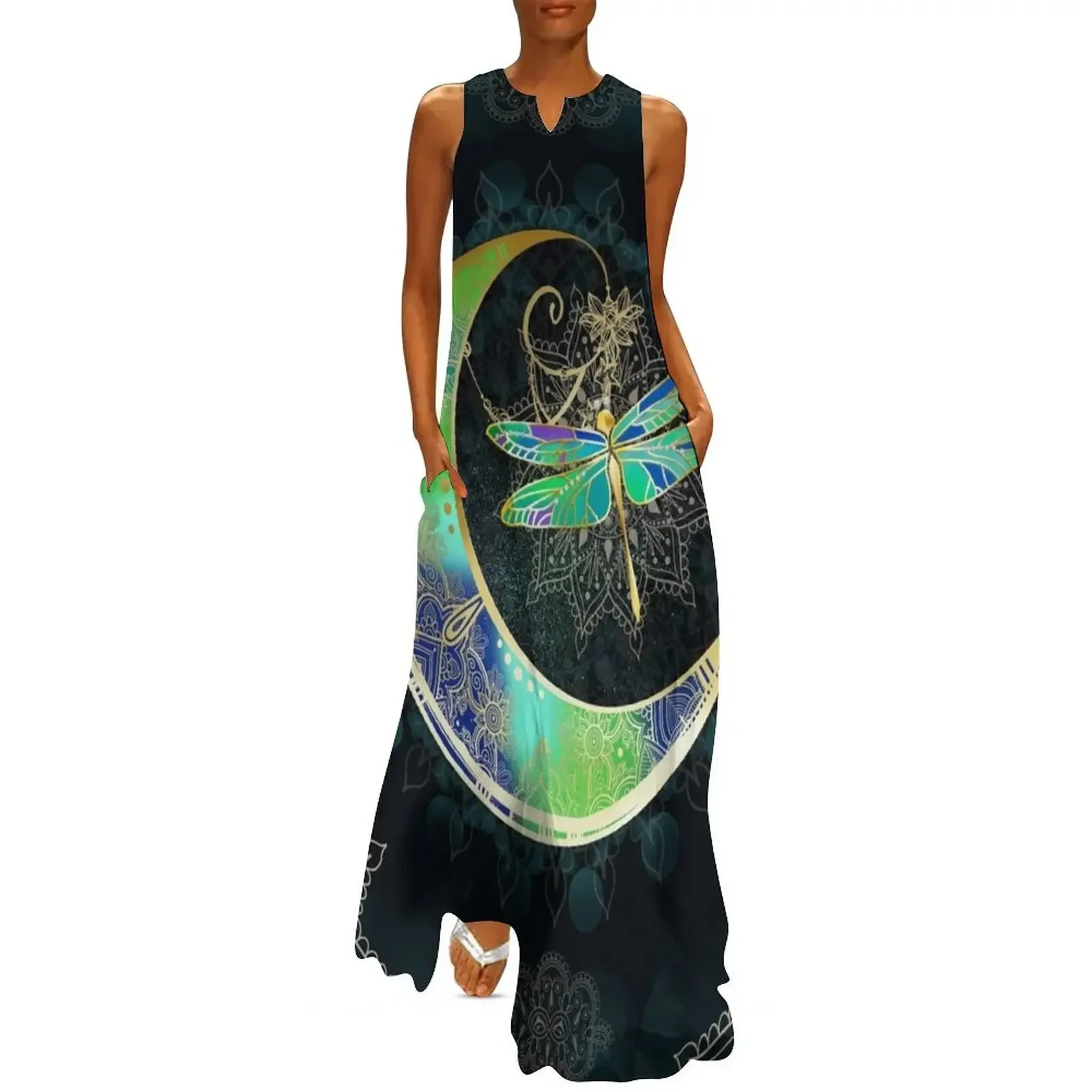 

Dragonfly Mandala Love You To The Moon Long Dress Clothing Dress