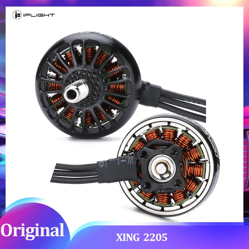 

XING 2205 2300KV/3200KV FPV Motor 4-5S Compatible 1500g Max Thrust CNC Bell Titanium Screws for 5" Drone Racing/Freestyle