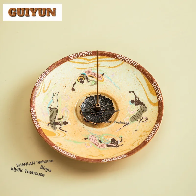 Dunhuang Apsaras Nishang Dance Incense Holder Mist Smoking Steamers Incense Burners Consecrate Censer Teaware Ornaments Craft