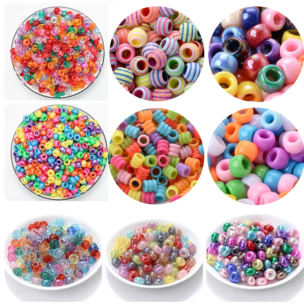 50/100 قطعة الحفرة الكبيرة الاكريليك الخرز الشعر الخرز المهر الخرز النجوم والقلب متباعدة الخرز مجوهرات سوار ذاتي الصنع إكسسوارات عقد #1