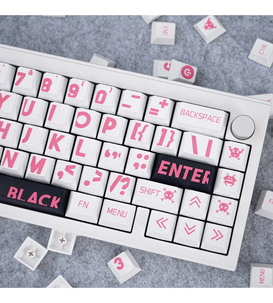 Keycap PBT Sublimation Customized Cherry Original High Mint Pink Large Character 133 Keys Mechanical Keyboard