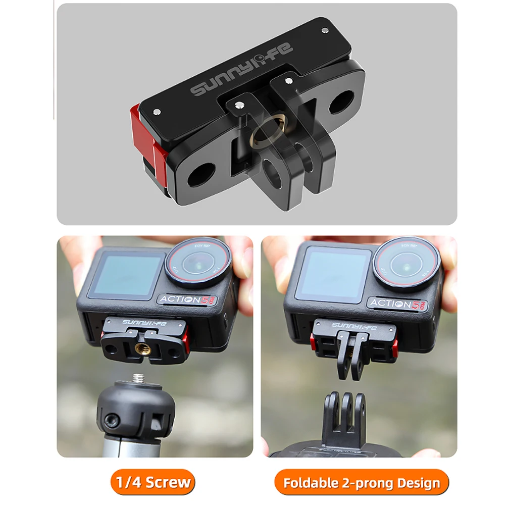 Sunnylife 磁気アダプタ DJI OSMO 360 Osmo アクション 5 プロ 4 3 折りたたみ式クイックリリースプレートカメラ拡張マウントアクセサリー
