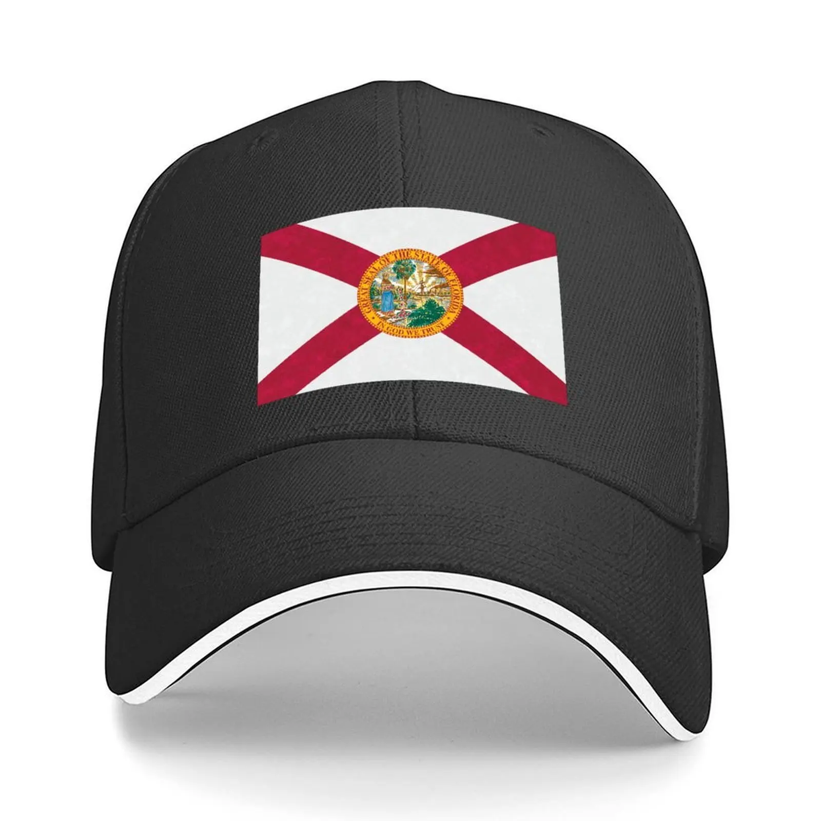 

State Flag of Florida Baseball Cap black Sunhat Military Cap Man fishing caps man Women's Hats 2025 Men's