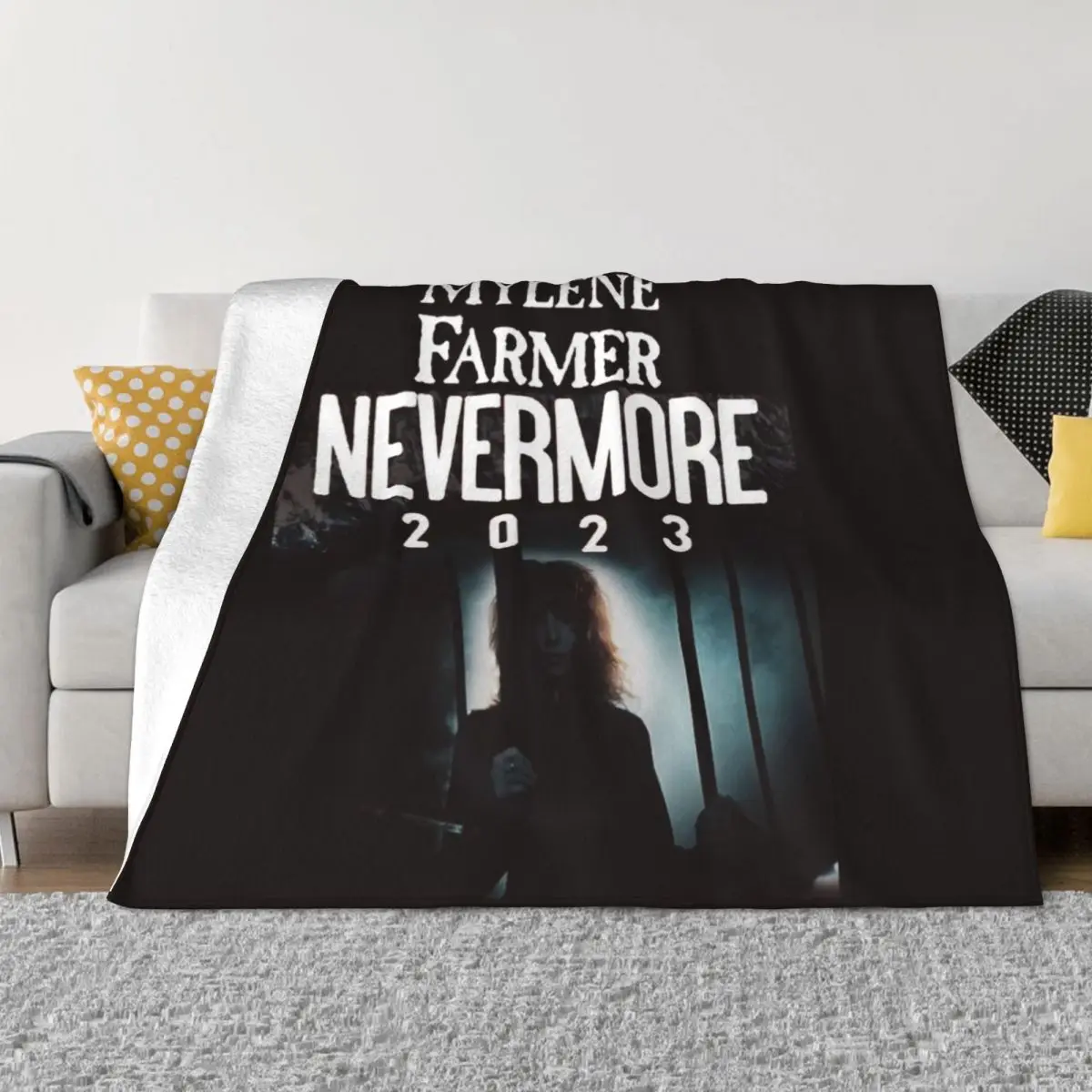 

MYLENE FARMER NEVERMORE DARK 2023 Throw Blanket Plaid on the sofa decorative blanket