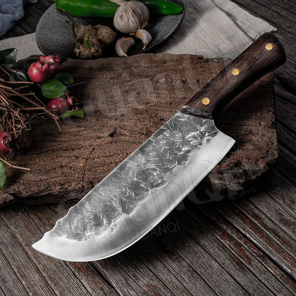 Stainless Steel Kitchen Knives Wood Handle Butcher Meat Fishing Knife Handmade Forged Cleaver Chef Knives 5Cr15 Kitchen Tools