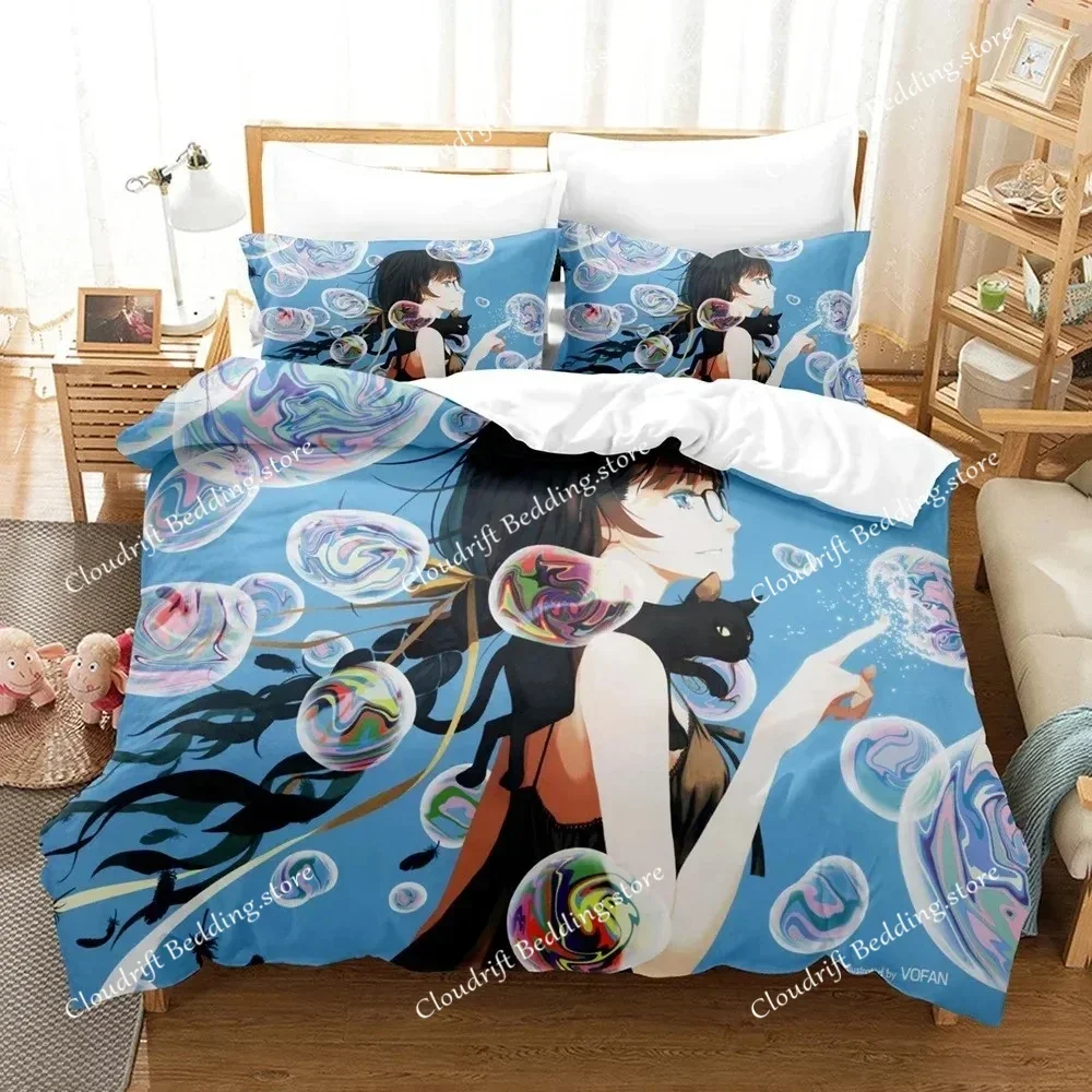 New 3D Print Monogatari Series Bedding Set Anime Araragi Koyomi Duvet Cover Double Twin Full Queen King Adult Kids Quilt Cover02